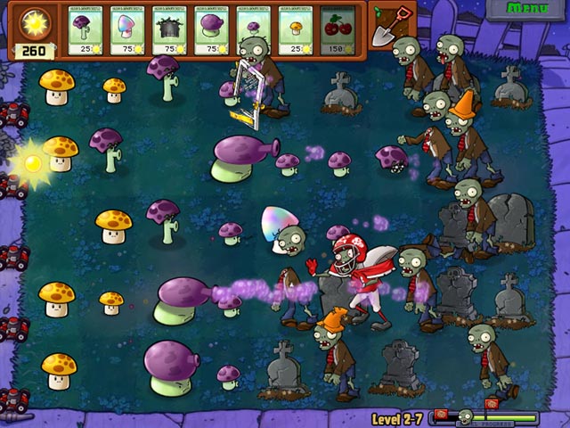Plants Vs Zombies - playing a night time level